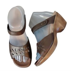 NAOT Bronze Leather Heeled Sandals Women's Size 7